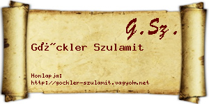 Göckler Szulamit névjegykártya